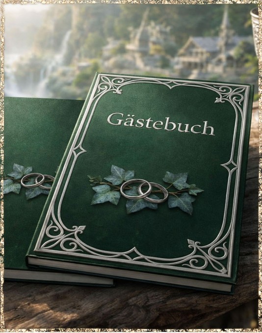 Gästebuch Hochzeit - grün silber